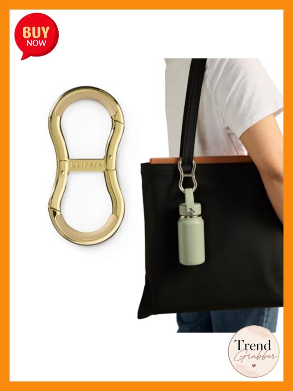 Metal Keychain Carabiner Clip Purse Connector 2 Hooks Holds 22lbs